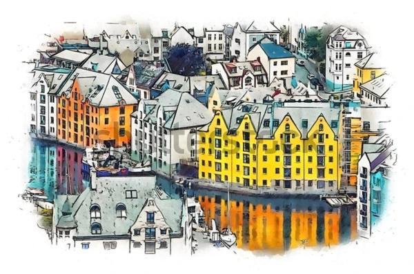 Charming Apartment In Alesund Center With Free Parking 外观 照片